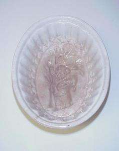ANTIQUE IRONSTONE FOOD PUDDING BUTTER MOLD INDIAN CHEIF DESIGN 1800S 