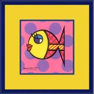    Dotty Fish by Romero Britto   Framed Artwork: Home & Kitchen
