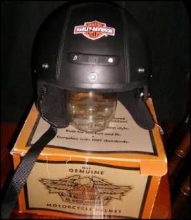   Leather H D Bar & Shield Shorty Helmet   NEW Rare 1980 Model  