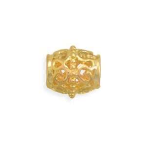 14 Karat Gold Plated Sterling Silver Barrel Shaped Spacer Bead Bead Is 