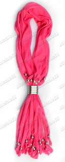 NEW ARRIVE fashion jewelry womens pink scarf pendant necklaces cotton 