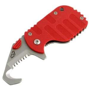   RESCOM Rescue Model, Red FRN Handle, Serrated: Sports & Outdoors