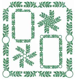 Green Leaves Ornaments Machine Embroidery Designs  