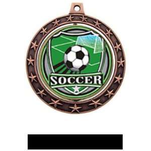  Hasty Awards Spinner Soccer Medals M7701 SHIELD INSERT/BRONZE MEDAL 