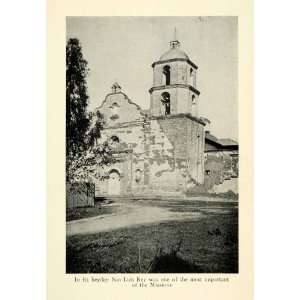  1913 Print Mission San Luis Rey Francia Church California 