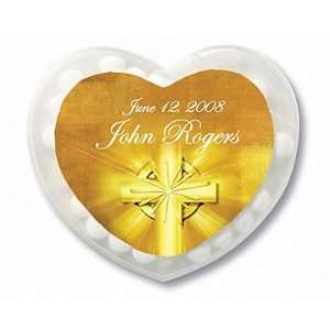 Baby Keepsake Illuminated Cross Design Personalized Heart Shaped Mint 