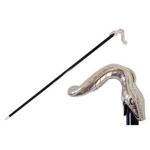Pasotti Ombrelli Walking Cane   Sterling Silver Serpent Handle
