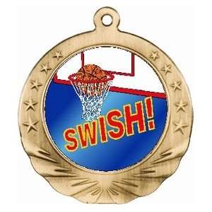  3D Basketball Trophy Motion Medal 2 3/4 Sports 