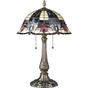  Godiva Antique Brass Tiffany Table Lamp