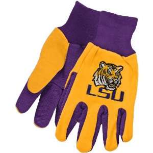  LSU Tigers Two Tone Utility Gloves   Purple/Gold: Office Products