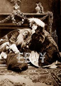   OF SANTA CLAUS ASLEEP AT THE VICTORIAN CHRISTMAS FIREPLACE  