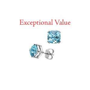    Blue Topaz Fashion Stud Earrings in Sterling Silver: Jewelry