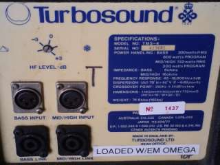 PAIR (2) Turbo Sound TMS 4 w/EM Omega SPEAKERS  