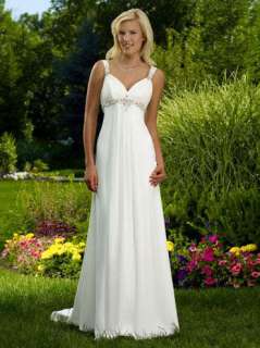 New Stock White/Ivory Chiffon Wedding Dress Bridal Gown Size:6/8/10/12 