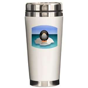    Ceramic Travel Drink Mug Cute Baby Penguin 