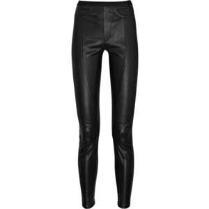   SKINNY Stretch Leather Pants Leggings Black 10 US / 14 UK NWT  