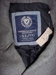 NEW XL Mens American Eagle AE Light Grey Peacoat Wool Blend Coat 
