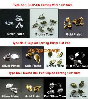 Clip On Earring FINDING Silver&Gold Plt,Bronze&Silver Tone G016  