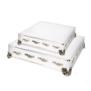   Square Silver Plated Decorative Wedding Cake Plateau: Kitchen & Dining