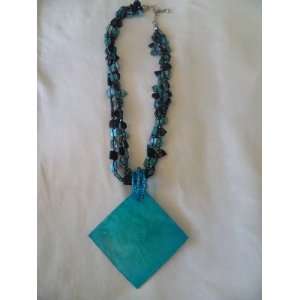  Turquoise Capiz Shell Necklace 16 