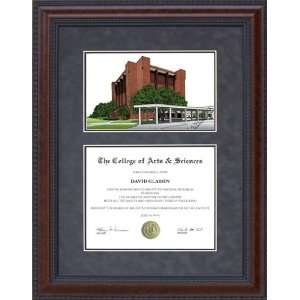 Diploma Frame with Licensed Lamar University (LU) Campus Lithograph 