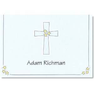 Blue Cross With Star Border Notecard