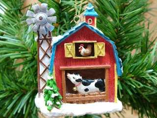 New Rooster Cow Barn Animal Wind Mill Farm Ornament  