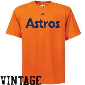  Houston Astros Cooperstown Orange Wordmark T Shirt Sports 
