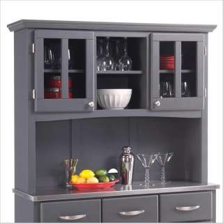 Home Styles of Large 2 Dr Hutch Gray Finish Buffet Tables & Sideboard 