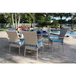  Grenada 7 Piece Glass Dining Set with Arm Chairs Finish 