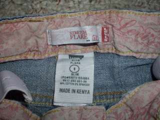 Levis 517 Flare Stretch Jeans Girls 6 Slim Faded CUTE  