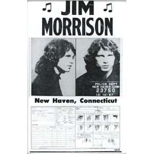 Jim Morrison Mug Shot 14 X 22 Vintage Style Concert Poster