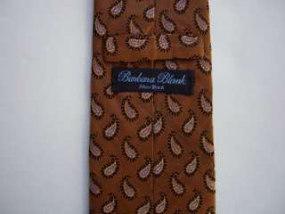 8460 Silk Necktie Mens Tie BARBARA BLANK Goldish Brown  