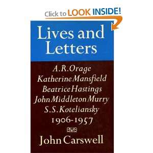  Lives and Letters (9780571105960) John Carswell Books