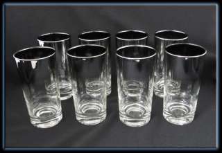   Banded Dorothy Thorpe Set of 8 High Ball Glasses   PERFECT!  