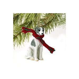    Whippet Miniature Dog Ornament   Gray & White