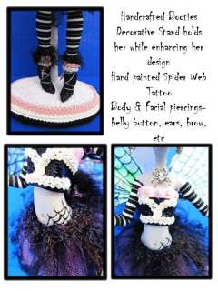   Doll Custom Repaint Gothic Fairy SpiderWeb Wings Customized Goulia