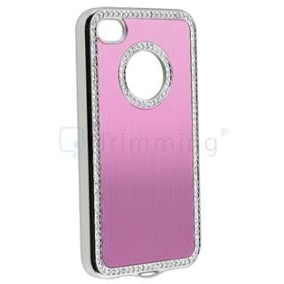   Light Pink Cover Case+Mirror Screen Guard For iPhone 4 4G 4S  