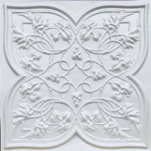  212 Faux Tin Drop In Ceiling Tiles 24x24   White Pearl 