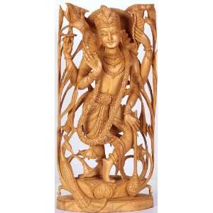  Lord Vishnu in the Dance of Creation   Kadamba Wood 