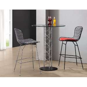  Zuo Wire Bar Stool with Black Frame   Set of 2: Home 