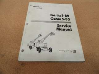 Genie S80   S85 Boom Lift Service Manual  