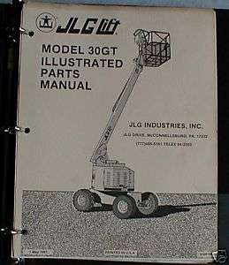 JLG 30GT 30 GT Manlift Parts Catalog Manual Book  