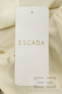 Escada Black Label 2 Piece Cream Linen & Silk Jacket & Skirt Suit Size 