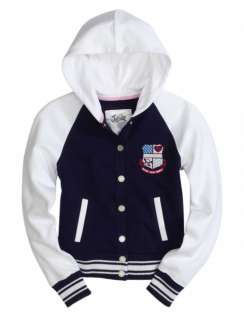 NWT Justice Girls Navy Varsity Rules Jacket  Size 10  