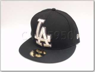 New Era Cap 5950 Fitted LA Dodgers Hat Big Metallic MLB  