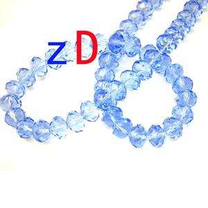 M1204 100pcs Faceted Crystal Blue rondelle Beads 3*4mm  