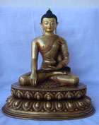 15. Buddha Shakyamuni Gilted Copper Statue Muesuem Quality 15H