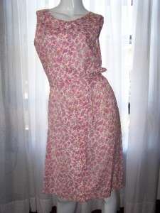 Vintage 40s Sleeveless Cotton MadMen Pink Paisley Summer Walking Day 