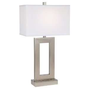   : Brushed Steel Open Window Rectangular Table Lamp: Home Improvement